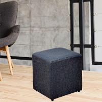 Puff Quadrado L02 Sala De Estar Linho Chumbo - 4