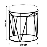 Puff Sala de Estar Base Preto Chloe Veludo Preto Gran Belo