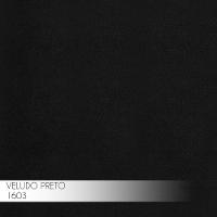 Puff Sala de Estar Base Preto Chloe Veludo Preto Gran Belo - 7