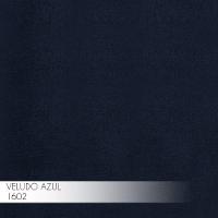 Puff Sala de Estar Base Preto Chloe Veludo Azul Gran Belo - 3