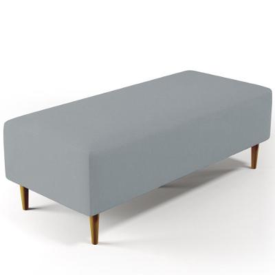 Puff Sala De Estar Bali Pés Palito 120x50 Cm Suede Cinza