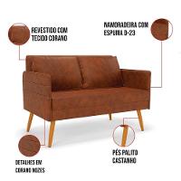 Kit 01 Namoradeira 02 Lugares E 01 Poltrona Mari Corano Base De Madeira Ma30 - D'Rossi Nozes - 5