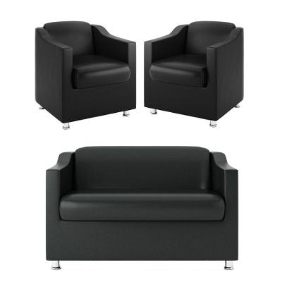 Kit Namoradeira 2 Lugares Tilla + 2 Poltronas preto