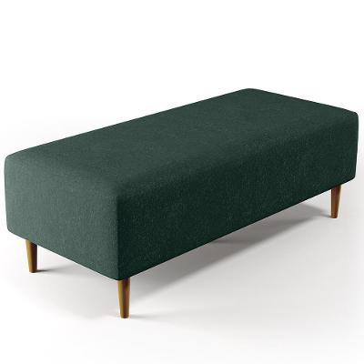 Puff Sala De Estar Pés Palito 120x50 Cm Linho Verde Musgo
