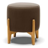 Puff Stella Suede Marrom Base Madeira Castanho - D'rossi - 1