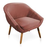 Kit 01 Namoradeira e 02 Poltronas Veludo Castanho Rose - 5