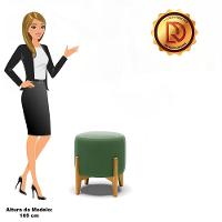 Puff Stella Suede Verde Base Madeira Castanho - D'rossi