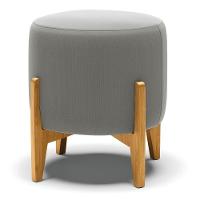 Puff Stella Suede Grafite Base Madeira Castanho - D'rossi - 1