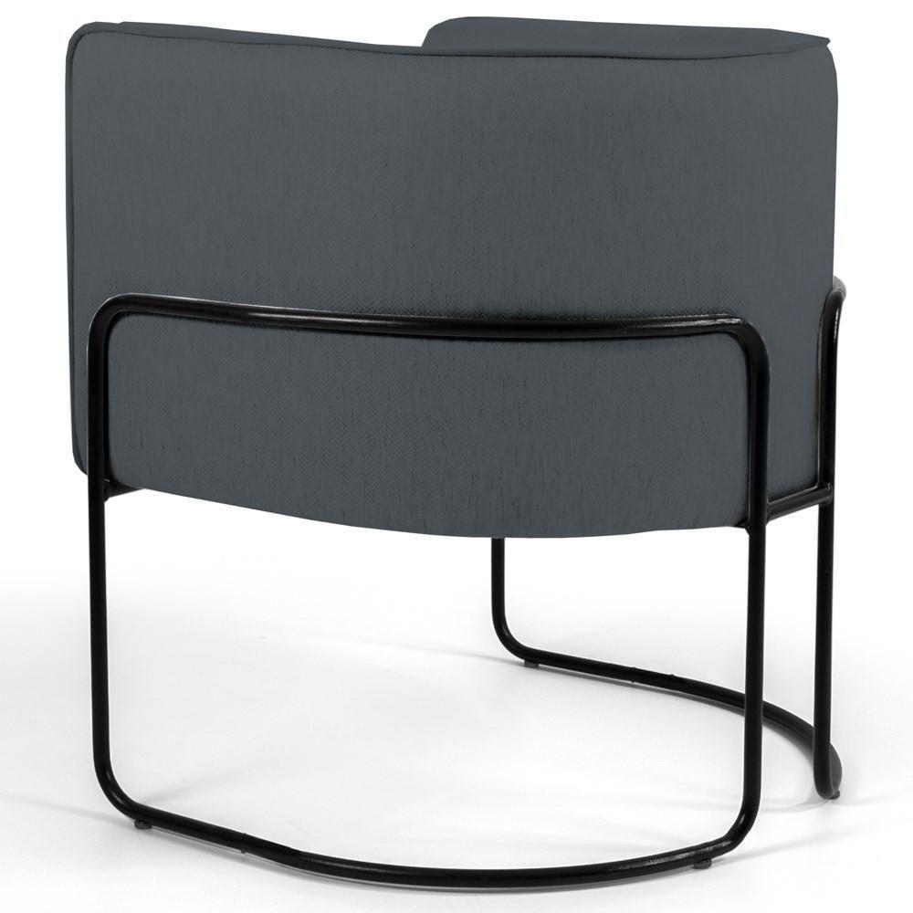 Kit 2 Poltronas Decorativas Base Aço Betina C-03 Corano Cinza - Domi - 3