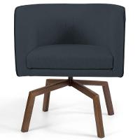 Kit 2 Poltronas Decorativas Base Ka Madeira Betina C-465 Linho Chumbo - Domi - 4