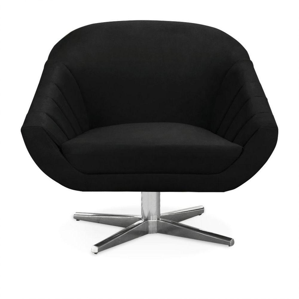 Poltrona Giovana Suede Preto - 1