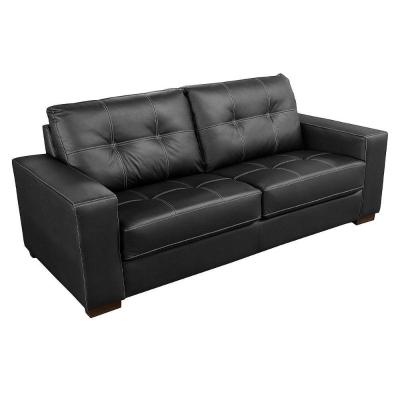 Sofá De Couro 3 Lugares Londres 206Cm M06 Preto 450