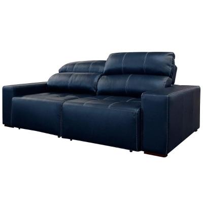 Sofá De Couro 2lgrs Alabama 250Cm Usb M06 Blue Bicolor 502