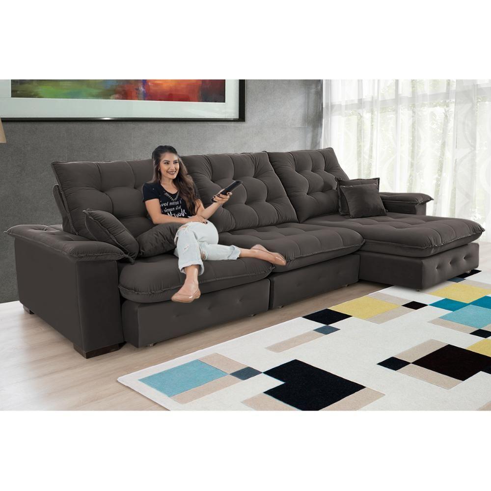 Sofá Coliseu Super Pillow 3,70m Marrom - 8
