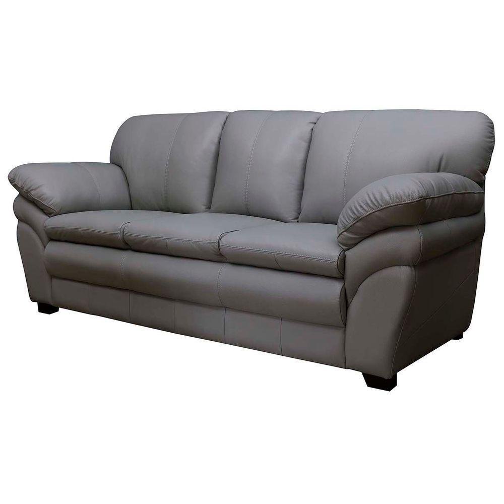 Sofá De Couro 3 Lugares Paris 216Cm M06 Grizzy 499 - 1
