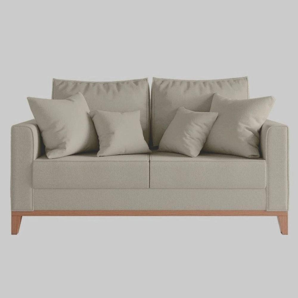 Sofá 2 Lugares Benny Base Pés Madeira Em Linho Cotton - 2