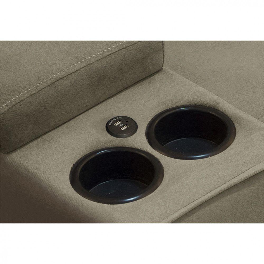 Sofá Ferguile Genebra 3 Lugares Com Porta Copo E Usb Castor - 2