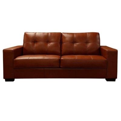 Sofá De Couro 3lgrs Londres 206Cm M06 Conhaque Com Brilho