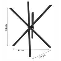 Conjunto Mesa Ciplafe Slim 90cm 4 Cadeiras Preto Com Bege - 5