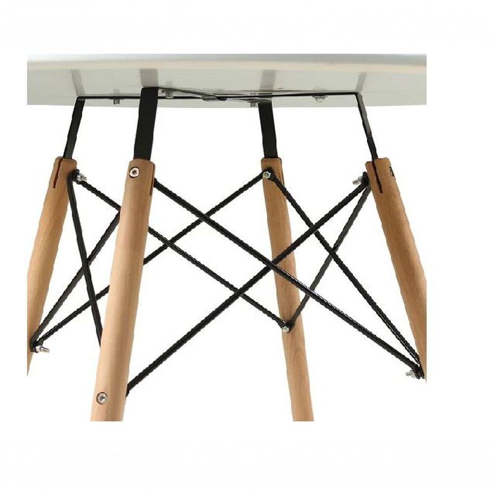 Conjunto De Jantar Mesa Eiffel 90cm Branca + 4 Cadeiras Eiffel Dkr Brancas - 2