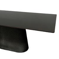 Mesa De Jantar Cone Retângular 198x122 Cm Tampo Laca Preta Base Corda Náutica Preta Preto - 3