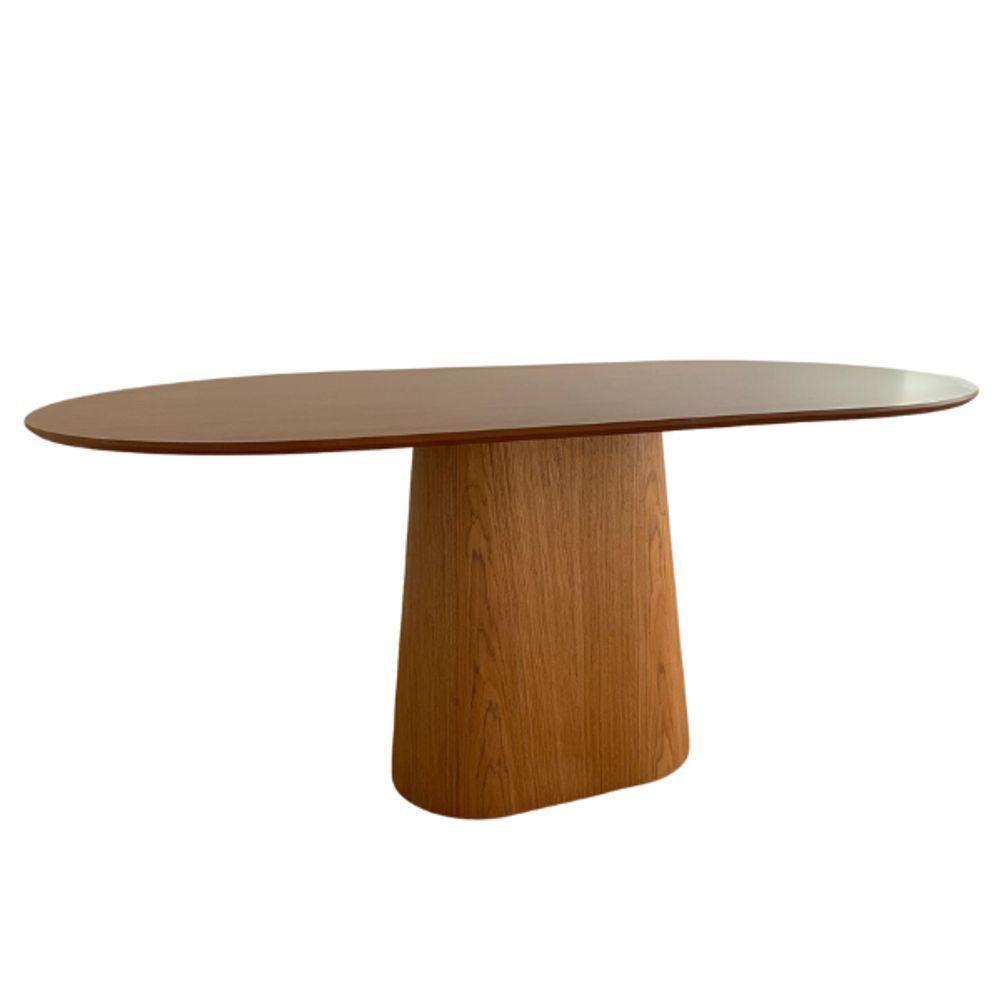 Mesa De Jantar Cone Retangular Arredondada 160x90cm Freijó - 3