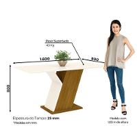 Mesa De Jantar Com Tampo Em Mdf 160cm Juanita Casa 812 Nature Com Off White - 7