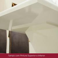 Mesa De Jantar Com Tampo Mdf Com Canto Reto 120 Cm Natalí Henn Nature Com Off White - 2