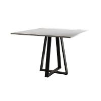 Mesa De Jantar Mônaco 110cm Tampo Branco Pés Preto - Cor: Branco - 1