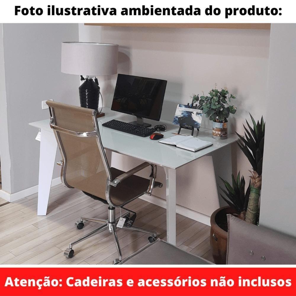 Mesa De Jantar Lisboa Univ Retangular 180 Cm Tampo De Madeira Com Laca Branca Brilhante - 2