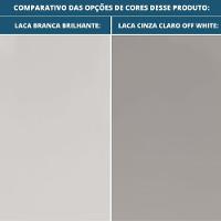 Mesa De Jantar Lisboa Univ Retangular 180 Cm Tampo De Madeira Com Laca Branca Brilhante