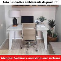 Mesa De Jantar Lisboa Univ Retangular 180 Cm Tampo De Madeira Com Laca Branca Brilhante - 5