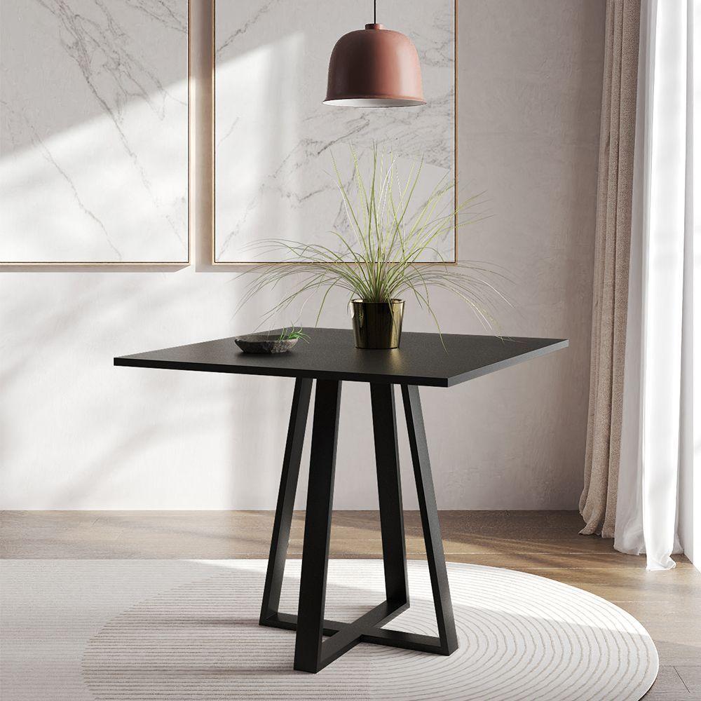 Mesa De Jantar Mônaco 90cm Preta Base Preta - Cor: Preto - 2
