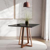 Mesa De Jantar Mônaco 90cm Preta Base Cobre - Cor: Preto - 2