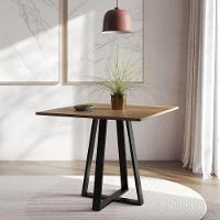 Mesa De Jantar Mônaco 90cm Imbuia Base Preta - Cor: Marrom - 1