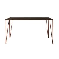 Mesa De Jantar Elen 140x80cm Tampo Amêndoa Com Base Cobre - Cor: Marrom - 3