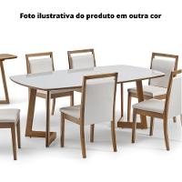 Mesa De Jantar Mh-5346 Herval Retangular 220 Cm Madeira Amêndoa Vidro Off White