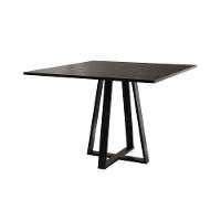 Mesa De Jantar Mônaco 110cm Tampo Preto Pés Preto - Cor: Preto - 1