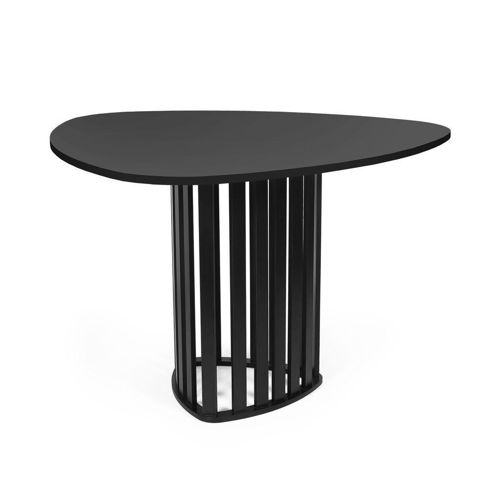 Mesa De Jantar Orgânica 4 Lugares 120x118cm Preta - Straub Web - 3