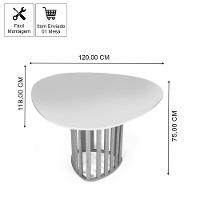 Mesa De Jantar Orgânica 4 Lugares 120x118cm Preta - Straub Web - 2