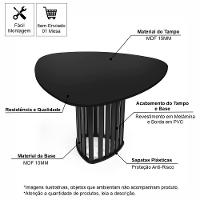 Mesa De Jantar Orgânica 4 Lugares 120x118cm Preta - Straub Web - 4