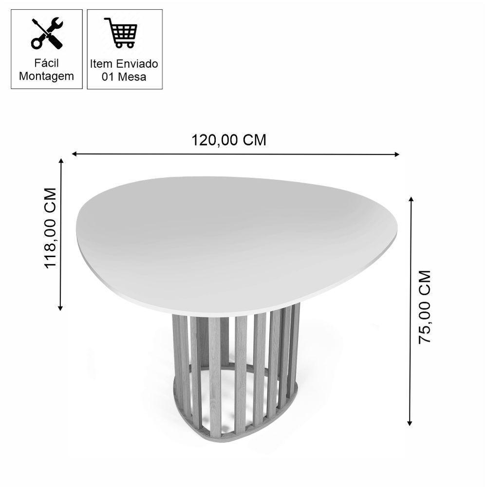 Mesa De Jantar Orgânica 4 Lugares 120x118cm Jade - Straub Web - 2