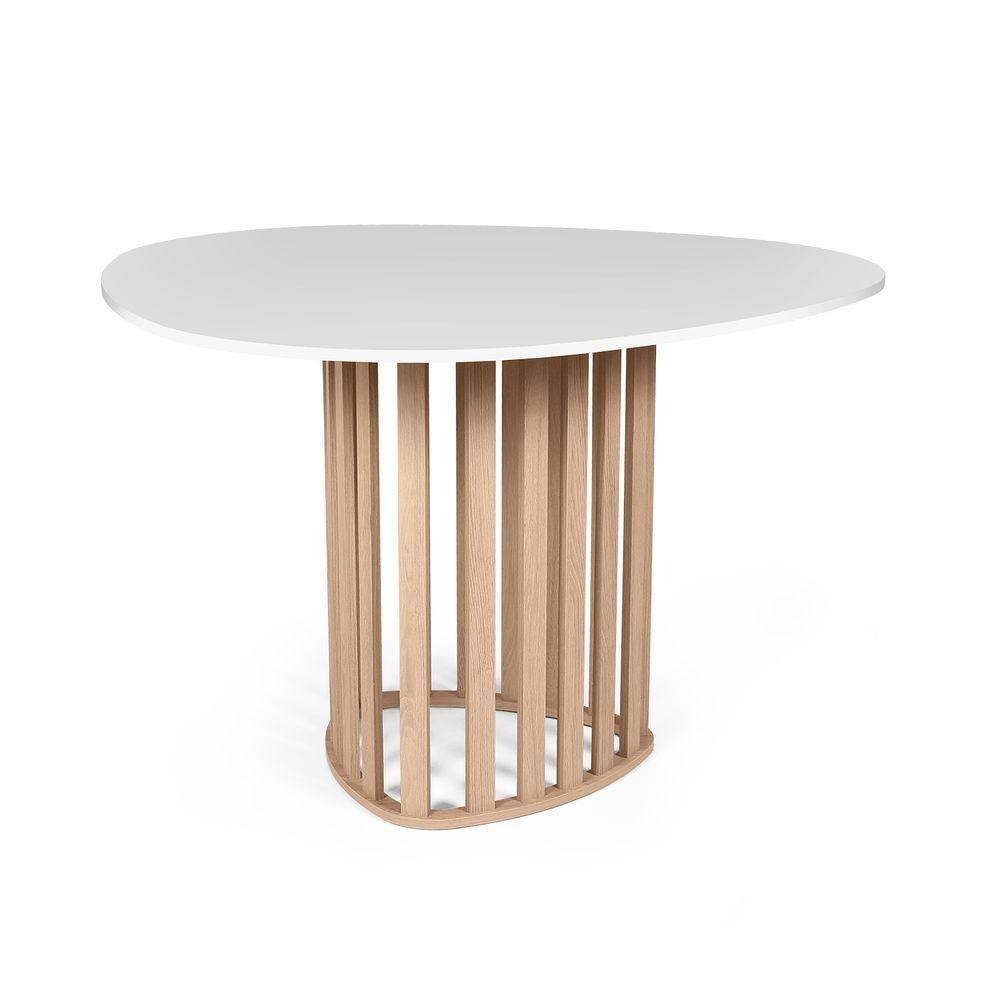 Mesa De Jantar Orgânica 4 Lugares 120x118cm Branco/jade - Straub Web - 3