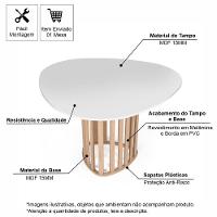 Mesa De Jantar Orgânica 4 Lugares 120x118cm Branco/jade - Straub Web - 2