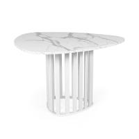 Mesa De Jantar Orgânica 4 Lugares 120x118cm Marmorizado/branco - Straub Web - 2