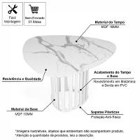Mesa De Jantar Orgânica 4 Lugares 120x118cm Marmorizado/branco - Straub Web - 3