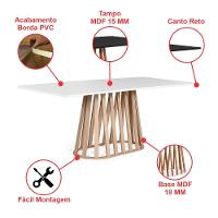Mesa De Jantar Retangular 6 Lugares 160x90cm Gabi Branco/jade - Straub Web - 3