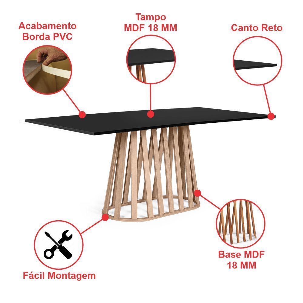 Mesa De Jantar Retangular 8 Lugares 200x90cm Gabi Preto/jade - Straub Web - 3