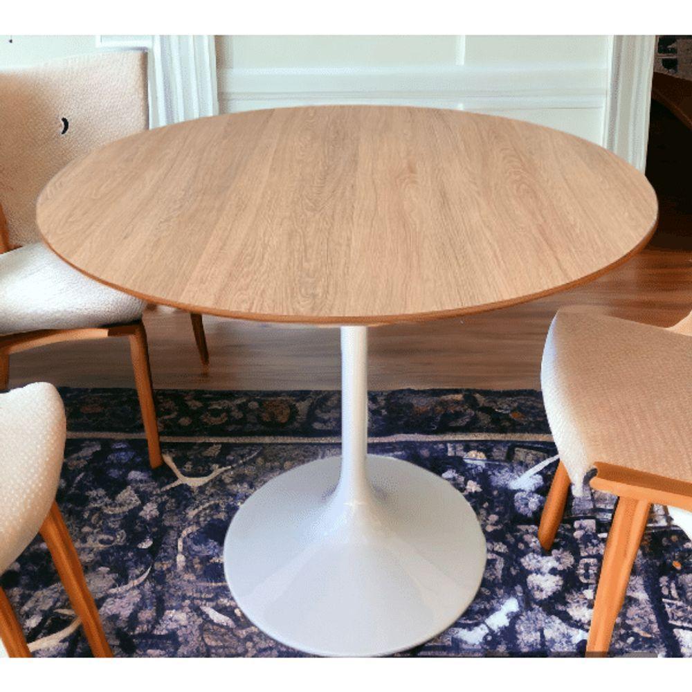 Mesa De Jantar Saarinen 80 Cm Tampo Jade Base Branca Branco - 3