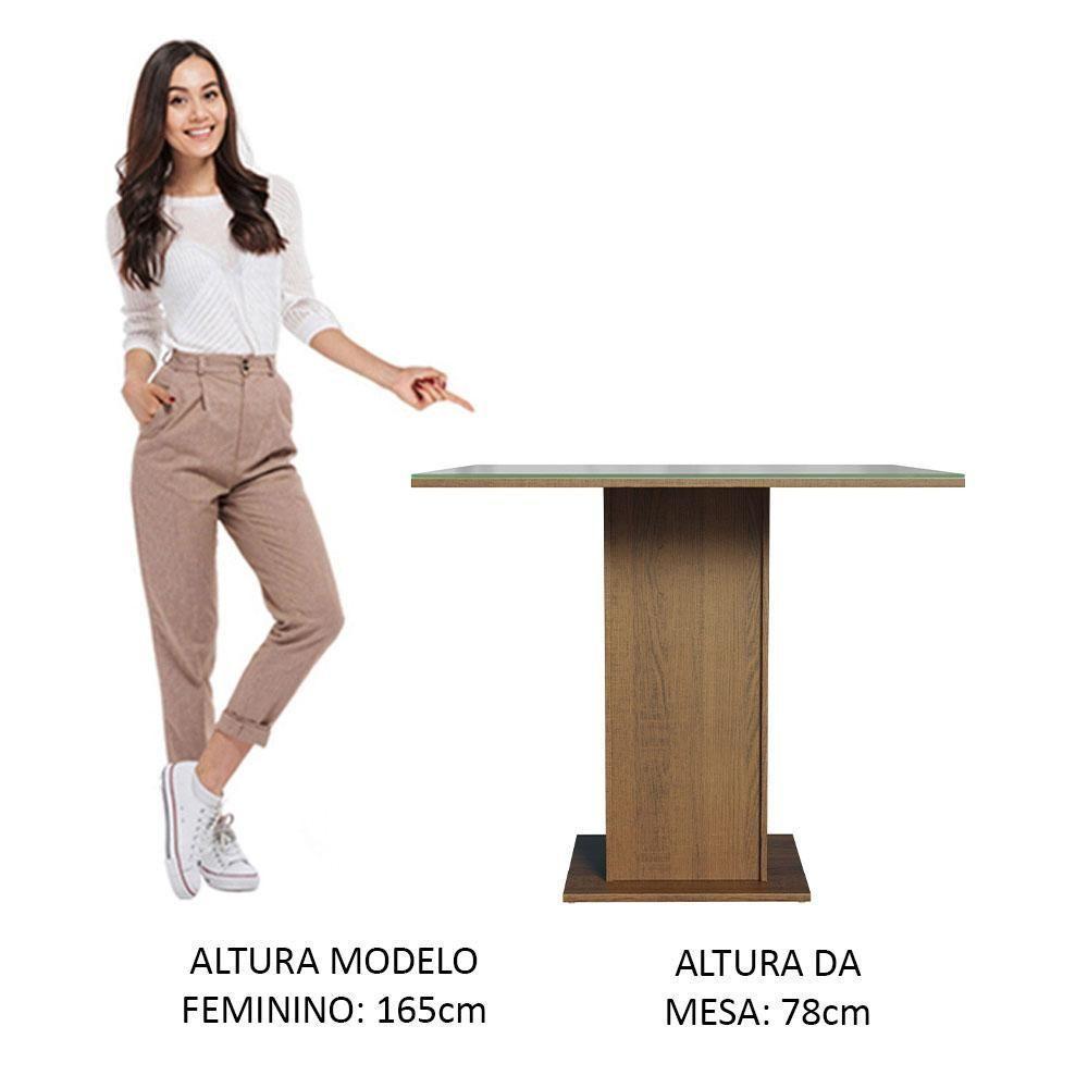 Mesa De Jantar Quadrada Tampo De Vidro Madesa 5363 - Rustic/cinza Rustic/cinza - 3